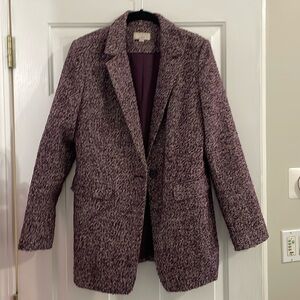 Loft purple tweed blazer